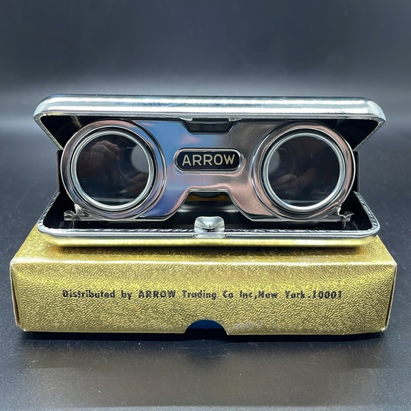 Vintage Arrow pop up open opera glasses binoculars in original box - Picture 1 of 9